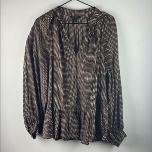 Banana Republic Black and Brown Blouse Size L